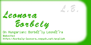 leonora borbely business card